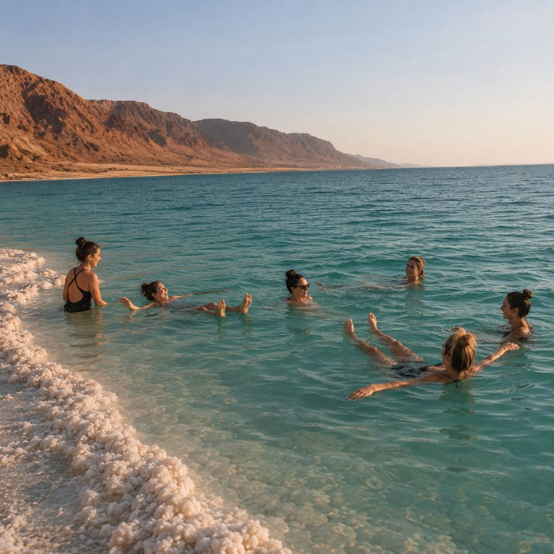 Mer Morte - flottaison et bain de boue - point le plus bas de la Terre, Jordanie